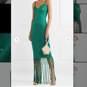 Rachel Zoe Chantelle Fringe Maxi Gown Emerald Vogue Dress! Super Hot! MP $495